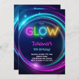 Convite de Aniversário para Festa Brilhante de vam