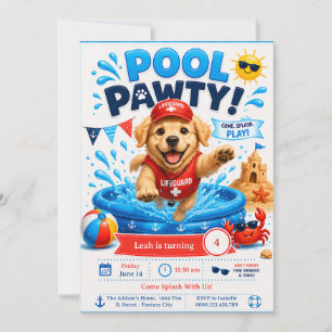 Convite de Aniversário para Festa de Cachorrinho n