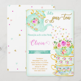 Convite de Aniversário para Festa de Chá
