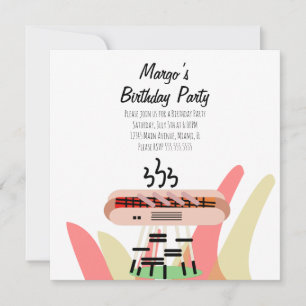 Convite de Aniversário para Festa de Churrasco de