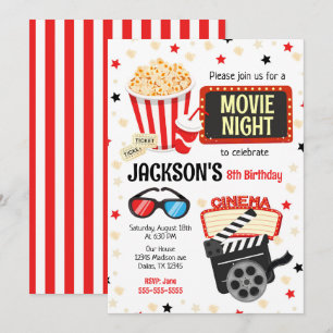 Convite de Aniversário para Festa de Cinema Infant