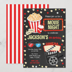 Convite de Aniversário para Festa de Cinema Infant