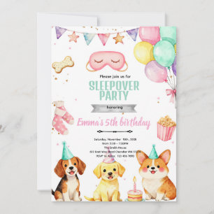 Convite de Aniversário para Festa de Dormir de Cac