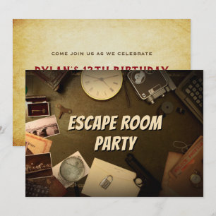 Convite de Aniversário para Festa de Escape Room d
