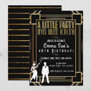 Convite de Aniversário para Festa de Flapper dos A