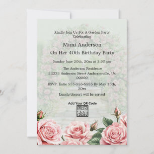 Convite de Aniversário para Festa de Jardim Verde/