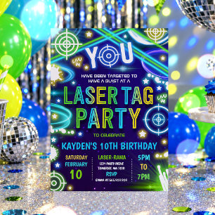 Convite de Aniversário para Festa de Laser Tag com
