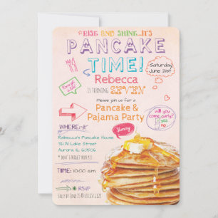 Convite de Aniversário para Festa de Panqueca e Pi