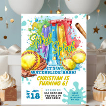 Convite de Aniversário para Festa de Piscina com R