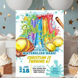 Convite de Aniversário para Festa de Piscina com R
