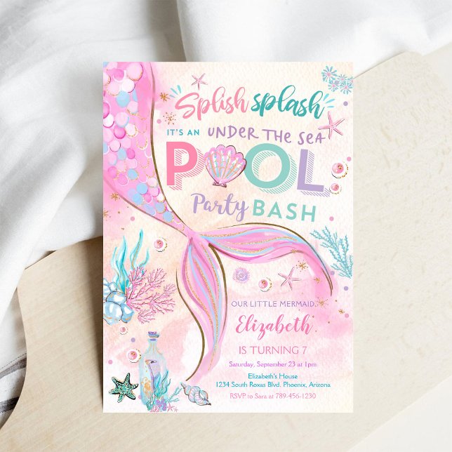Convite de Aniversário para Festa de Piscina da Se (Criador carregado)