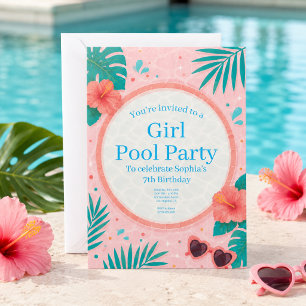 Convite de Aniversário para Festa de Piscina de Me
