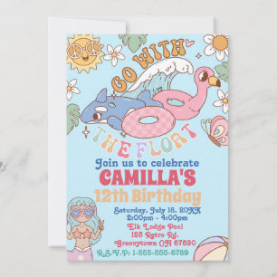 Convite de aniversário para Festa de Piscina Groov