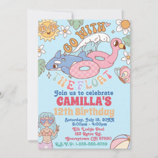 Convite de aniversário para Festa de Piscina Groov