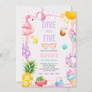 Convite de aniversário para festa de piscina para