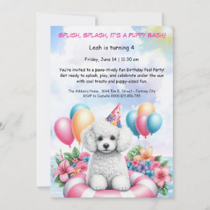 Convite de Aniversário para Festa de Piscina Splas