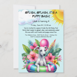 Convite de Aniversário para Festa de Piscina Splas
