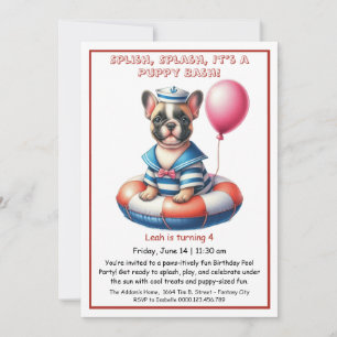 Convite de Aniversário para Festa de Piscina Splas
