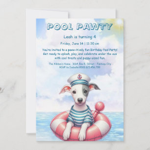 Convite de Aniversário para Festa de Piscina Splas