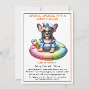 Convite de Aniversário para Festa de Piscina Splas