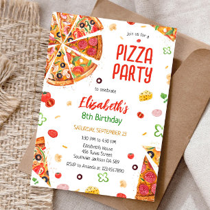 Convite de Aniversário para Festa de Pizza