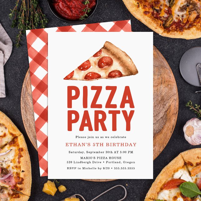 Convite de Aniversário para Festa de Pizza com Aqu (Criador carregado)