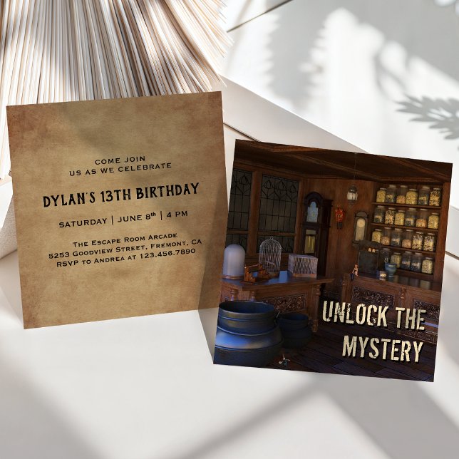 Convite de Aniversário para Festa de Sala de Fuga  (Criador carregado)