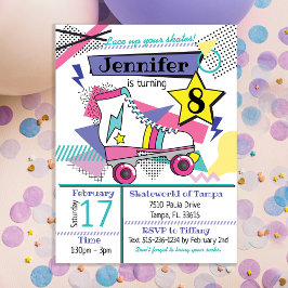 Convite de Aniversário para Festa de Skate Retro d