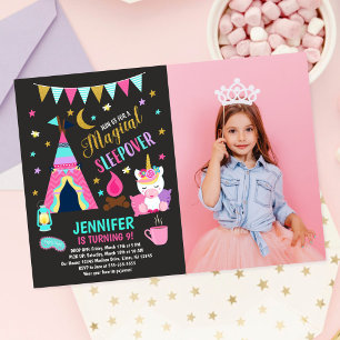 Convite de Aniversário para Festa de Sleepover de 