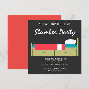 Convite de Aniversário para Festa de Slumber Party