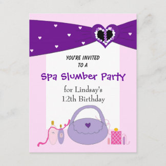 Convite de Aniversário para Festa de Spa com Faixa