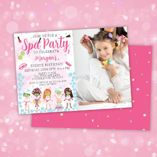 Convite de Aniversário para Festa de Spa com Foto