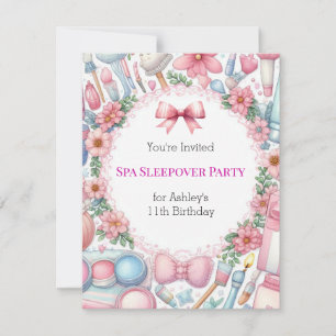 Convite de Aniversário para Festa de Spa com Laços