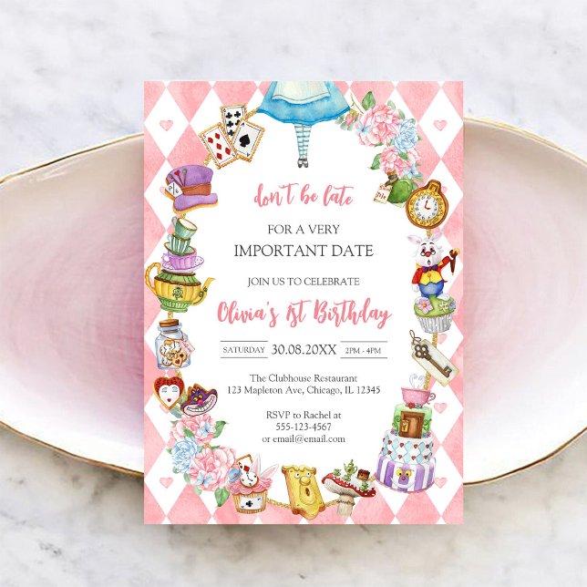 Convite de Aniversário para Festa do Chá da Alice  (Criador carregado)