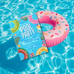 Convite de Aniversário para Festa na Piscina