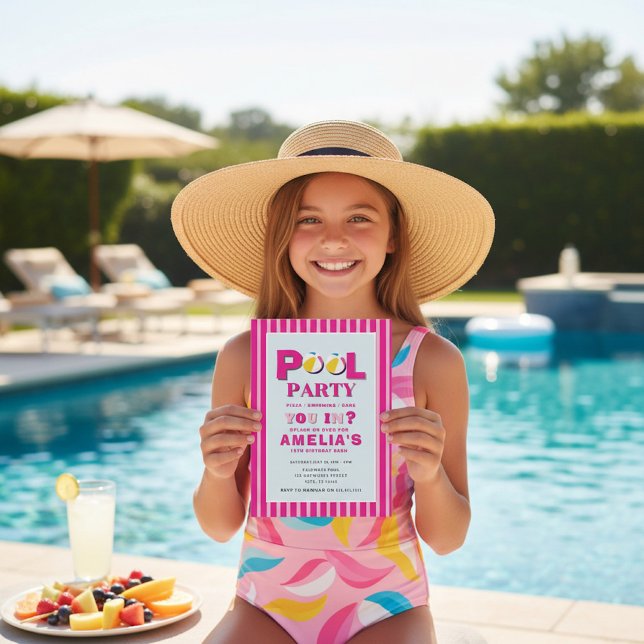 Convite de Aniversário para Festa na Piscina com B (Criador carregado)