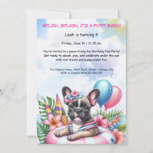 Convite de Aniversário para Festa na Piscina com S