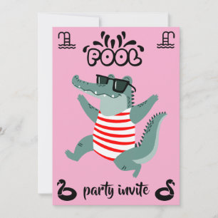 Convite de aniversário para festa na piscina de cr