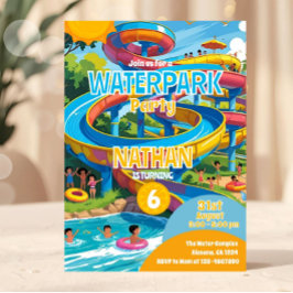 Convite de Aniversário para Festa na Piscina do Pa