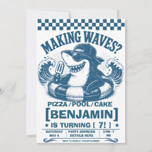 Convite de Aniversário para Festa na Piscina do Tu
