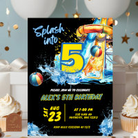 Convite de Aniversário para Festa na Piscina Summe