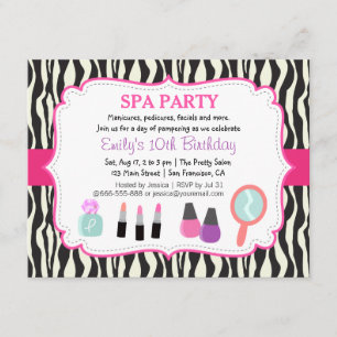Convite de Aniversário para Festa no Spa com Estam