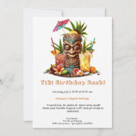 Convite de Aniversário para Festa Tiki – Luau Trop