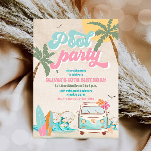 Convite de Aniversário para Festa Tropical na Pisc