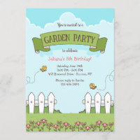 Convite de Aniversário para Festas de Jardim
