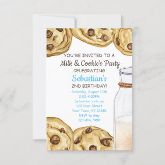 Convite de Aniversário para Festas de Leite e Cook