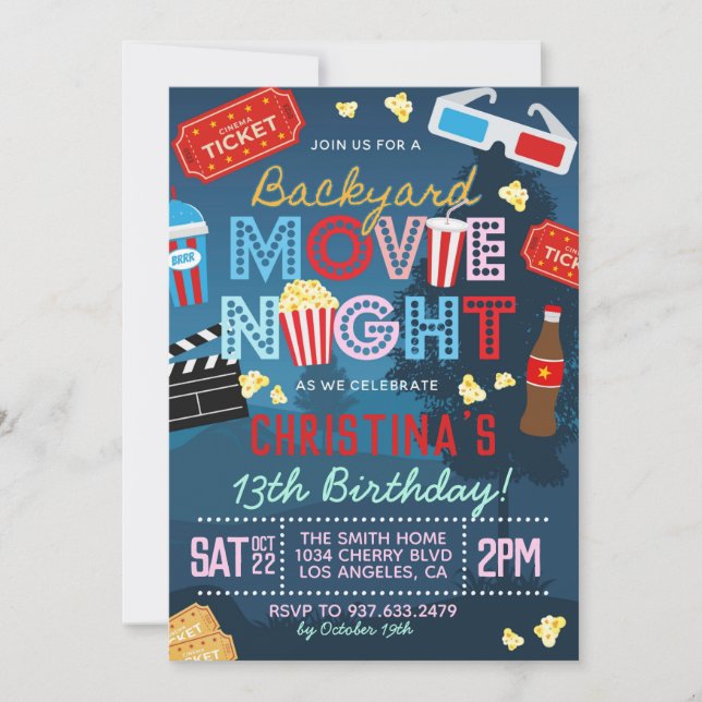 Convite de Aniversário para Filme de Quintal (Frente)
