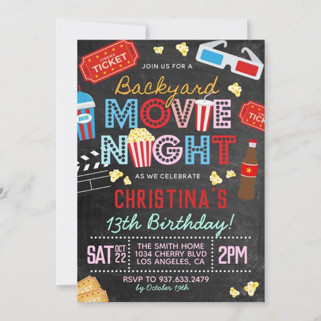 Convite de Aniversário para Filme de Quintal (Frente)