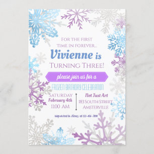 Convite de Aniversário para Flocos de Neve de Prim