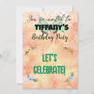 Convite de Aniversário para Flores e Borboletas